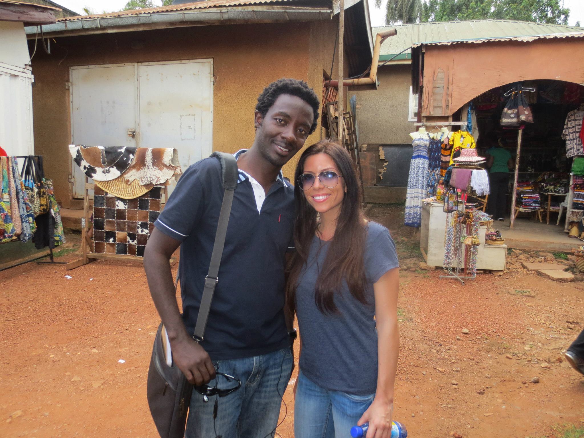 Jennifer Gargano and Hosea Jemba on the set of 'God of My Eyes' in Kampala, Uganda.