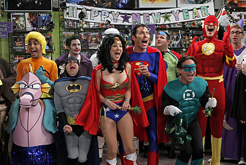 Still of Kaley Cuoco, Johnny Galecki, Simon Helberg, Jim Parsons, Brian Smith and Kunal Nayyar in Didziojo sprogimo teorija (2007)