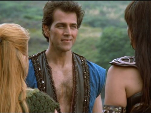 Still of Lucy Lawless, Renée O'Connor and Steve Farac Ciprian in Ksena: karingoji princese (1995)