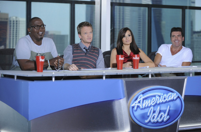 Still of Neil Patrick Harris, Simon Cowell, Randy Jackson and Kara DioGuardi in American Idol: The Search for a Superstar (2002)