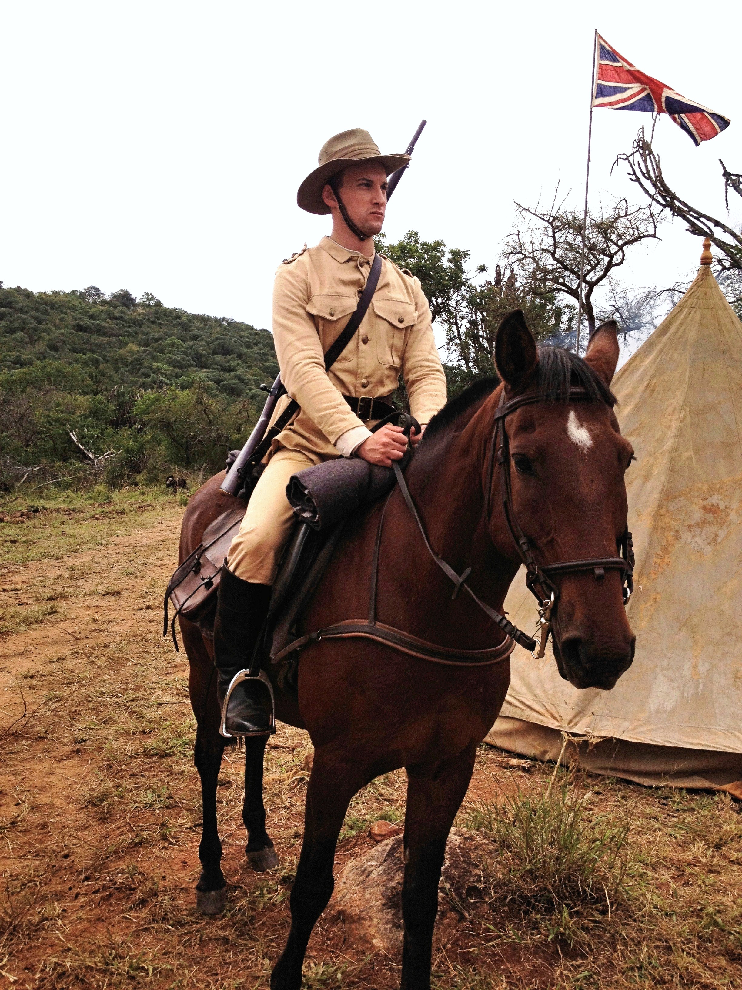 Traverse Le Goff on the set of Breaker Morant - The Retrial.