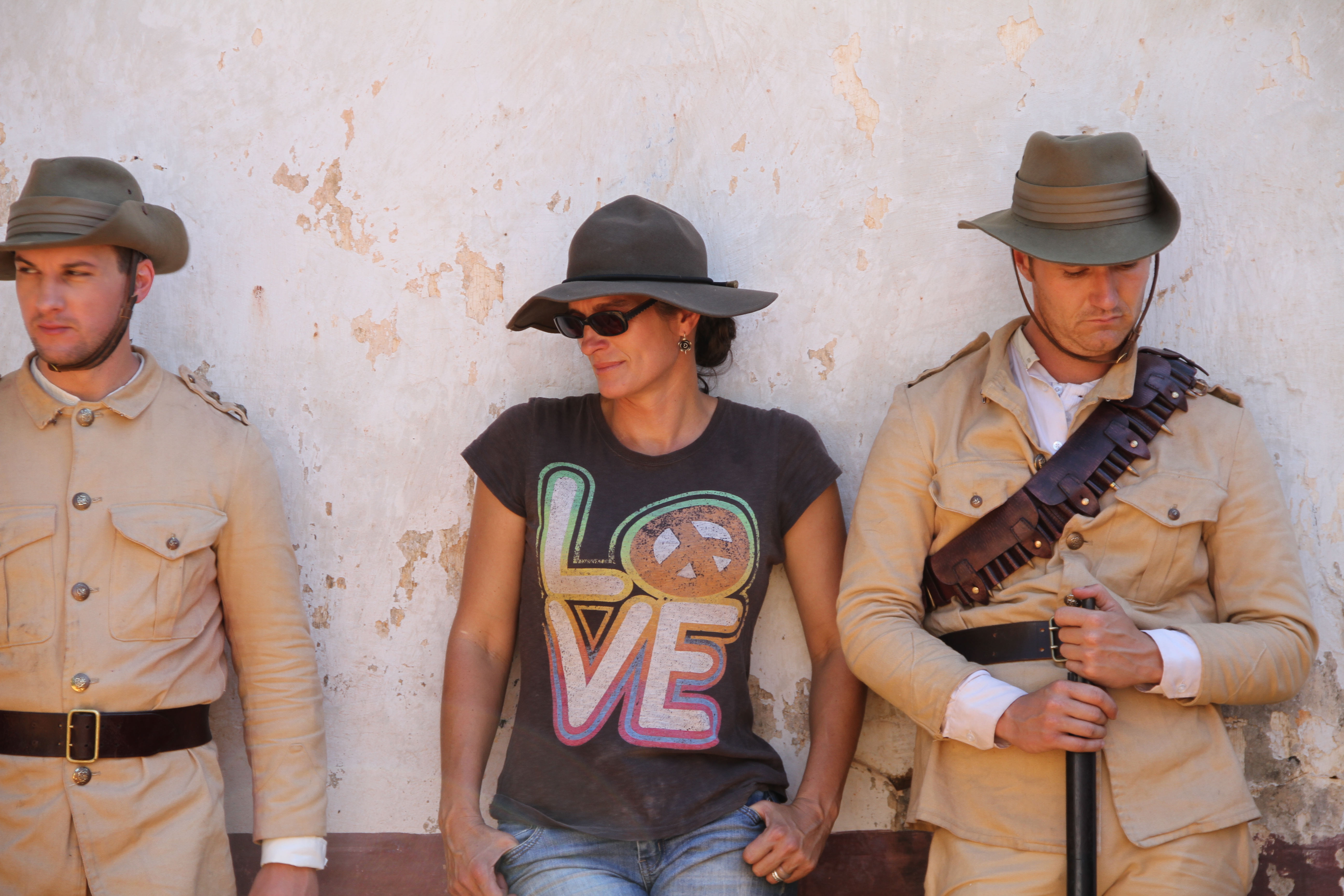 Traverse Le Goff, Benedict Wall and support cast on the set of Breaker Morant - The Retrial.