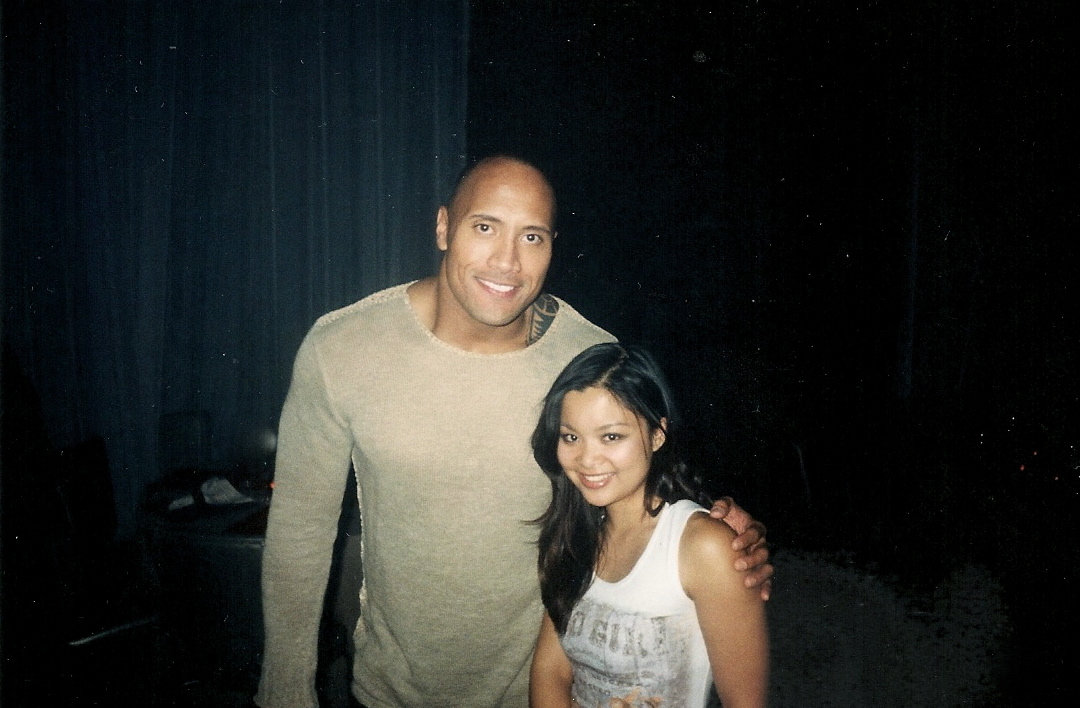 Maple Navarro and Dwayne Johnson at the Rundown Premiere.