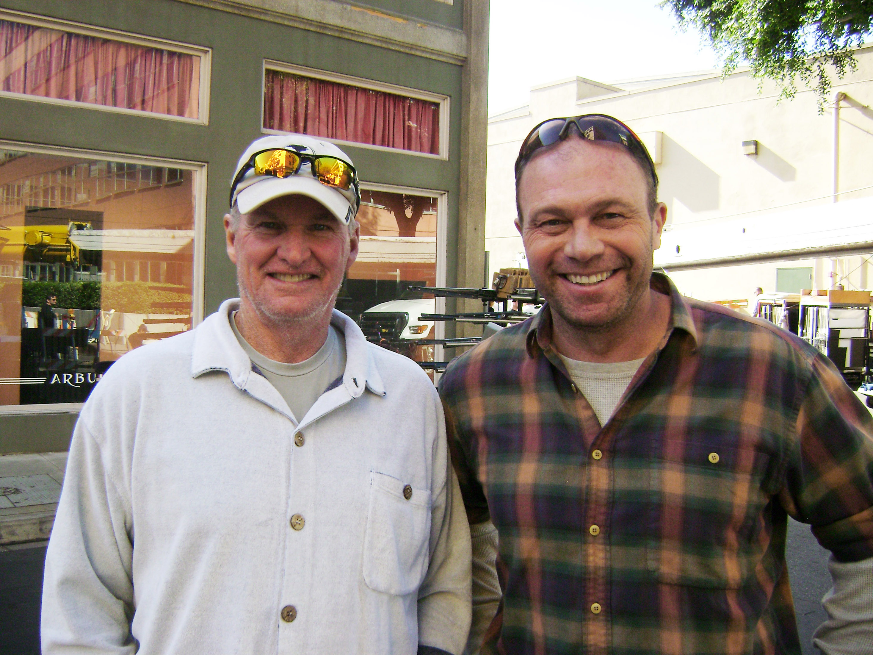 Director Michael Watkins and actor James Rekart on set of 'No Ordinary Family'