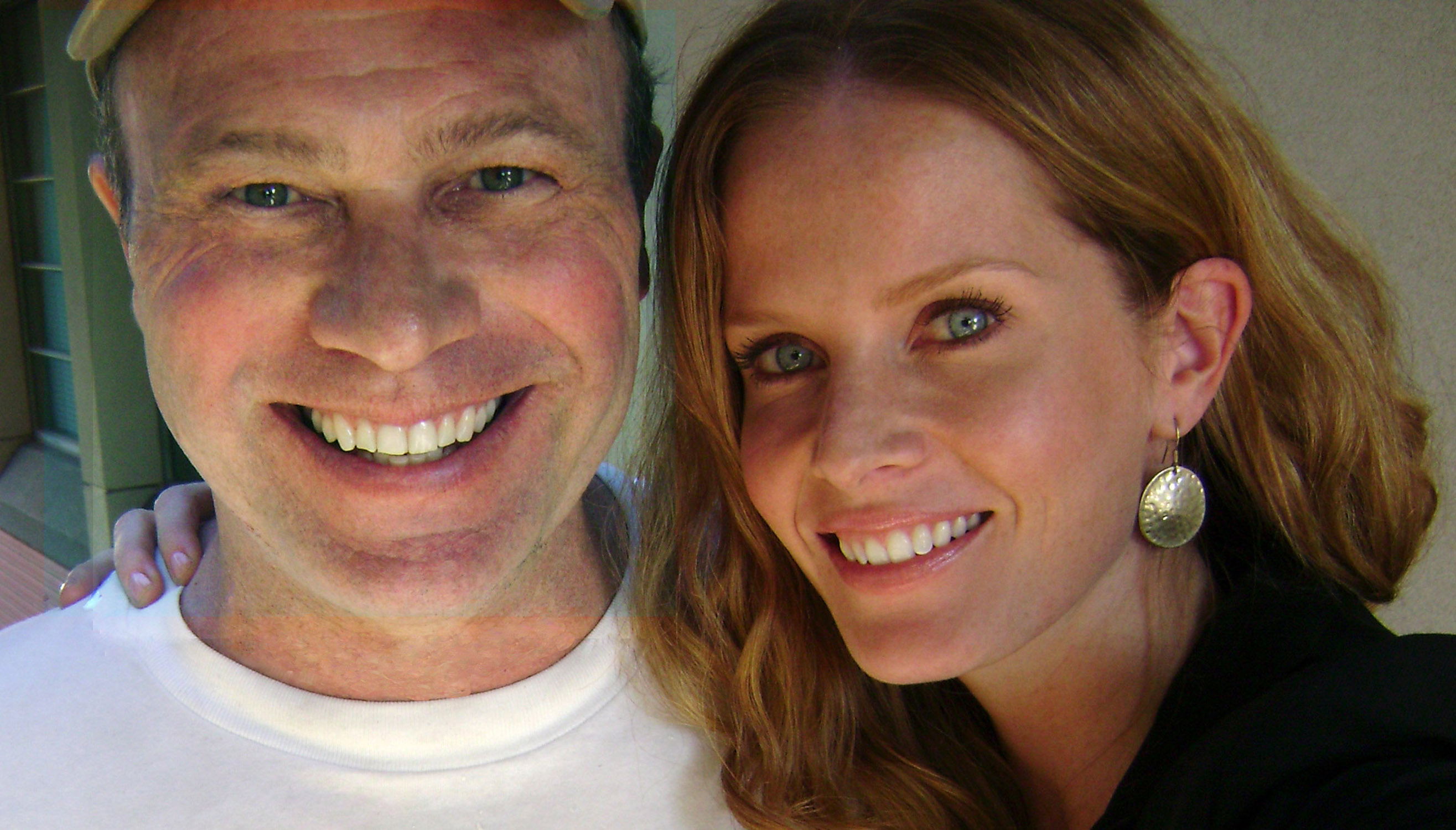 James Rekart and Rebecca Mader on set of 'No Ordinary Family'