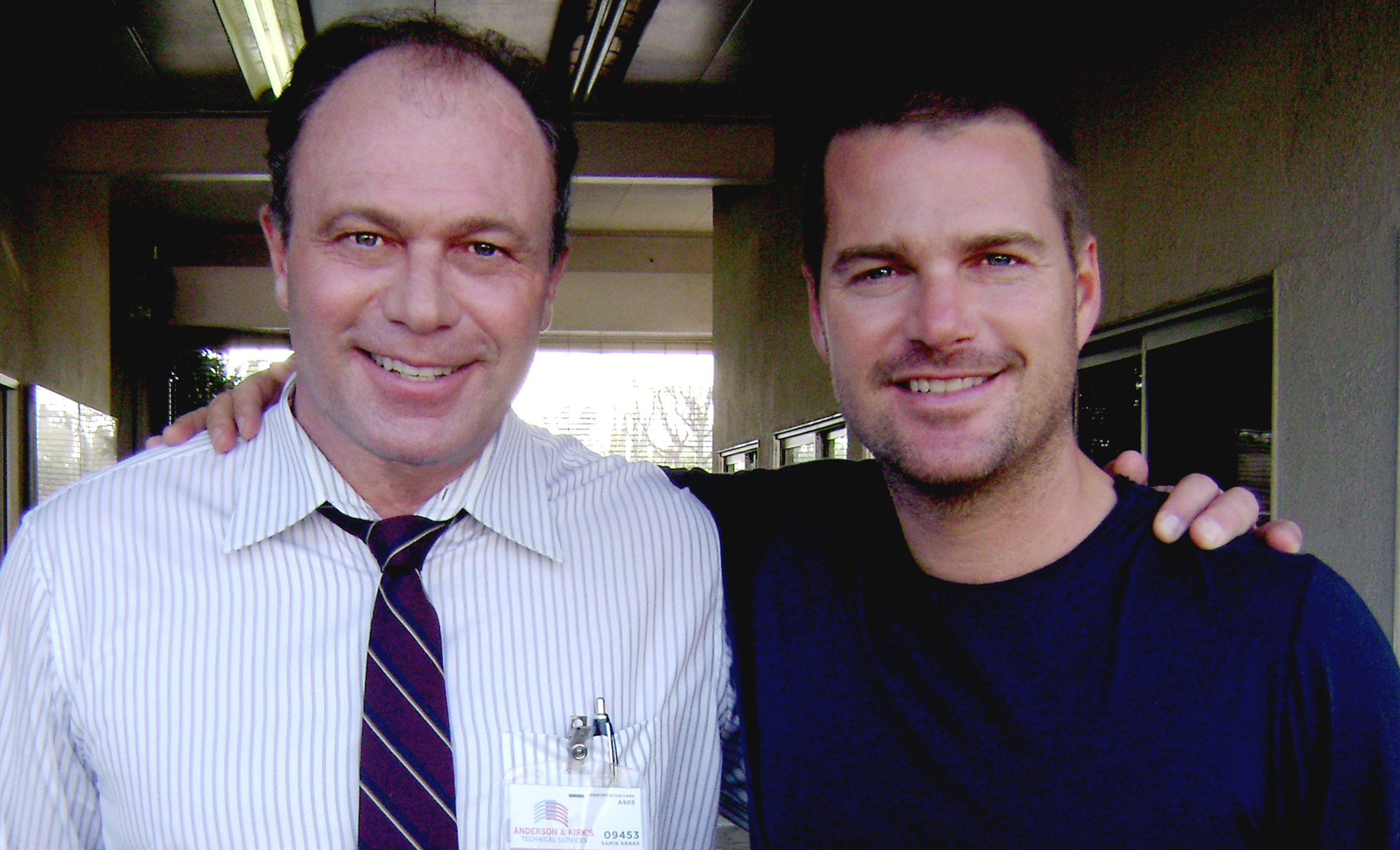 Actors James Rekart and Chris O'Donnell on set of NCIS: Los Angeles 