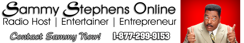 Sammy Stephens promotional bumper sticker and phone number 1-877-299-9153
