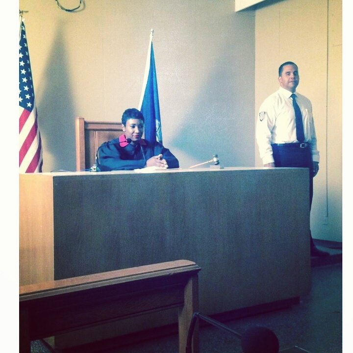 Me as the Honorable Judge Elizabeth Stone on the set of 