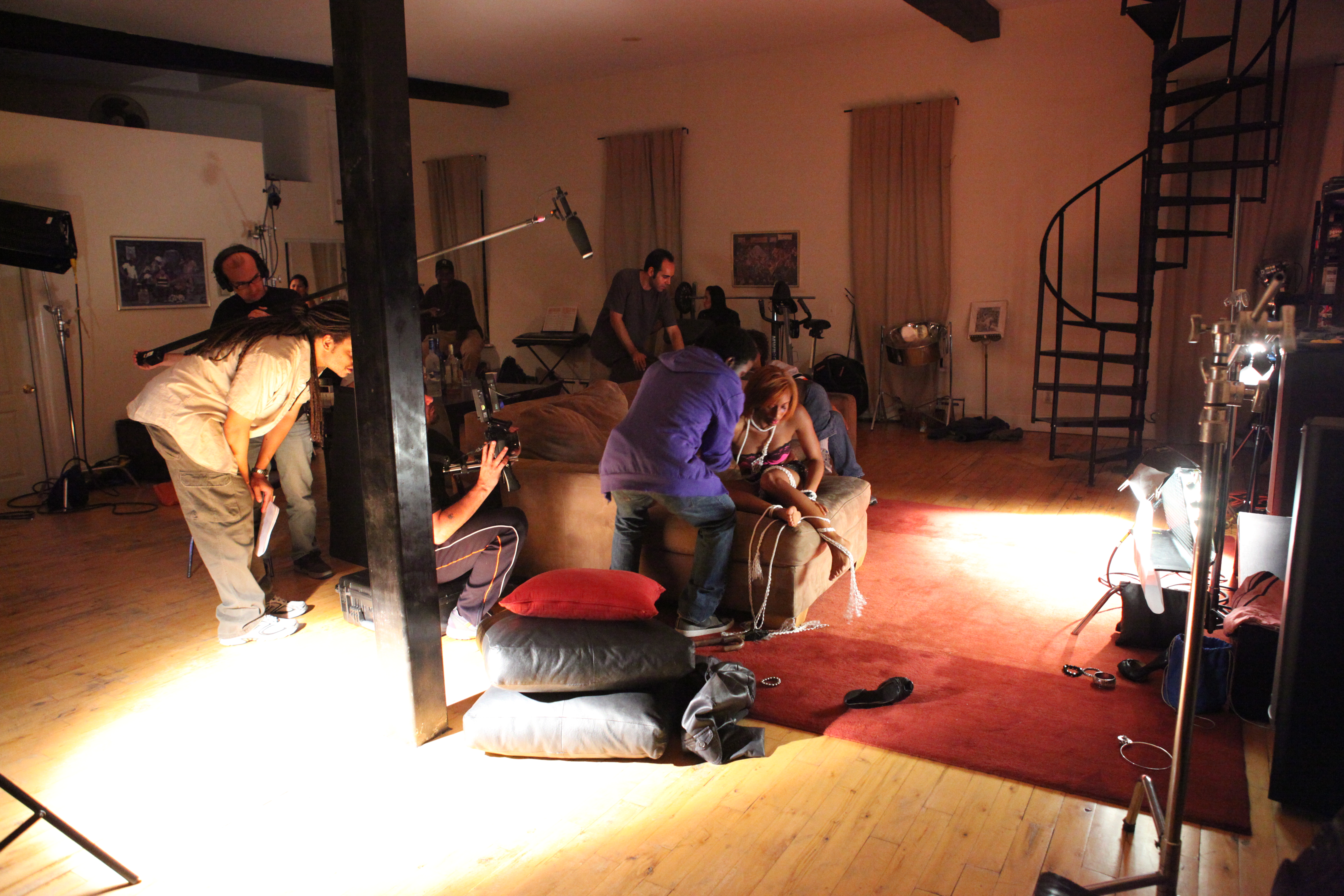 Vladimir Versailles on set working on NightDriver 2011. Director: Fritz Celestin
