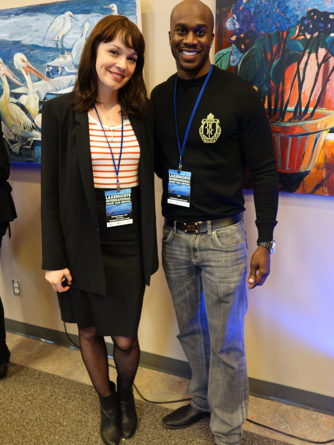 Actress ''Rachel Wilson'' and ''Michael A. Amos'' at the 2014 Lakeshorts International Film Festival.