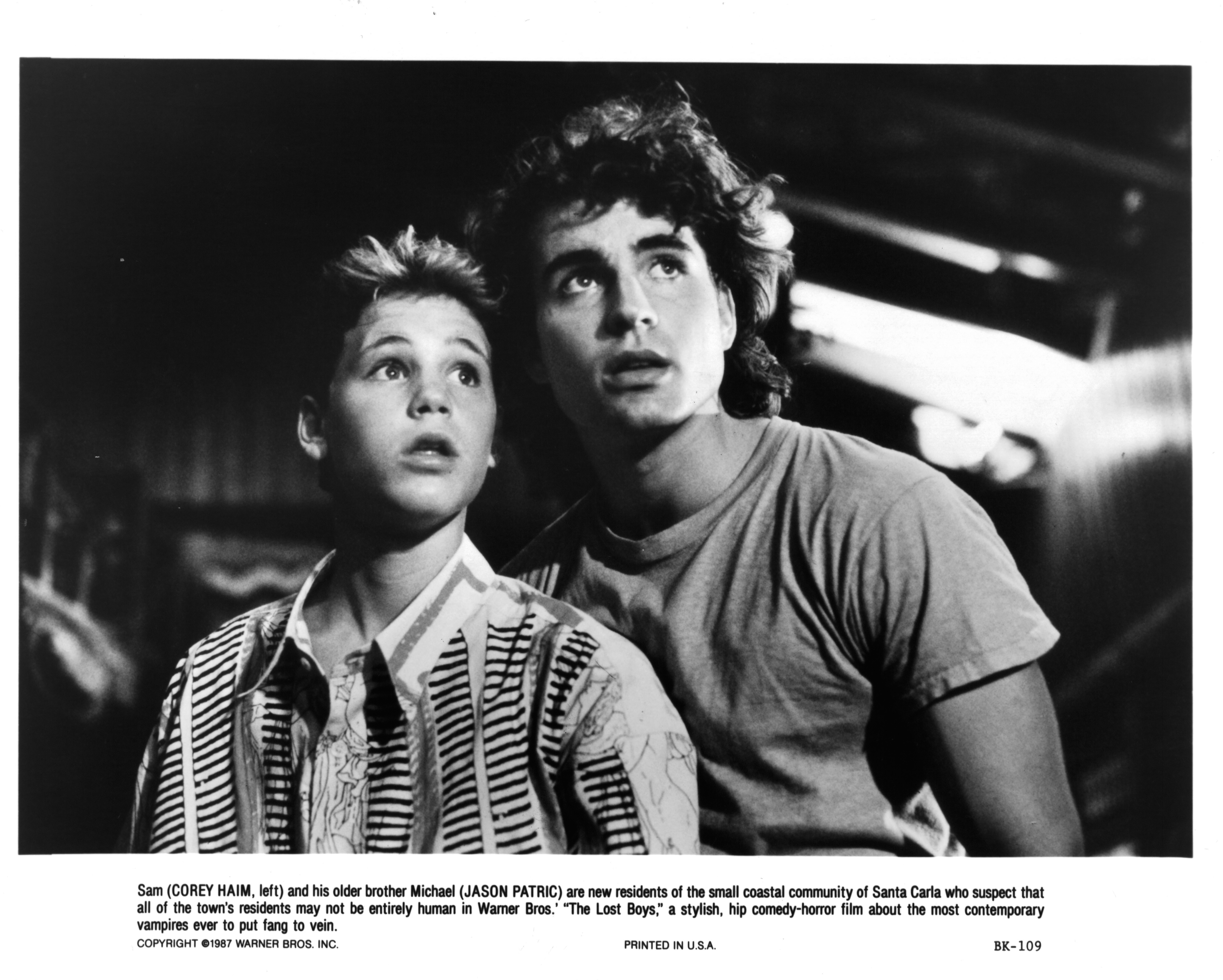 Still of Corey Haim and Jason Patric in The Lost Boys (1987)