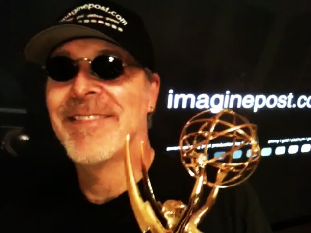 Chris Julian, Imagine Post, with Emmy Award.