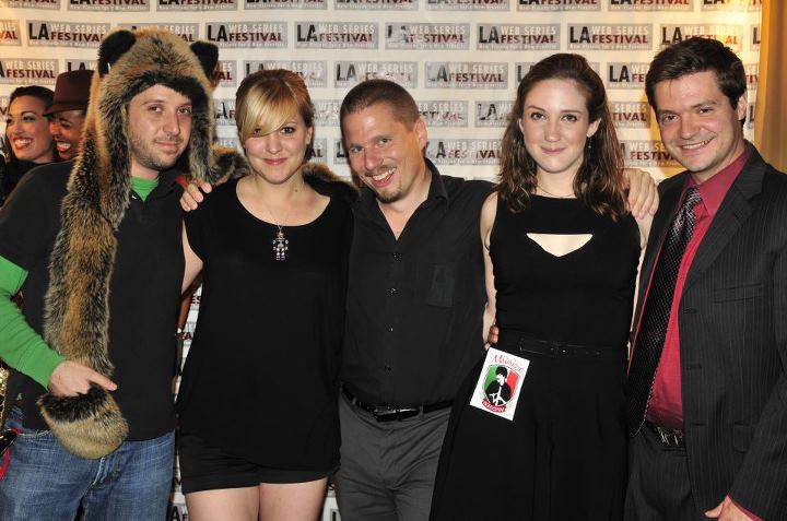 On the red carpet at LA Web Fest From left to right: Lon Haber, Charlotte Gallagher, Tennyson E. Stead, Danielle K. Jones, Gerard Marzilli