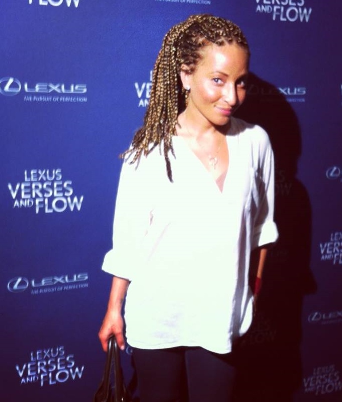 Syr Law red carpet arrival at Lexus Verses And Flow in Hollywood