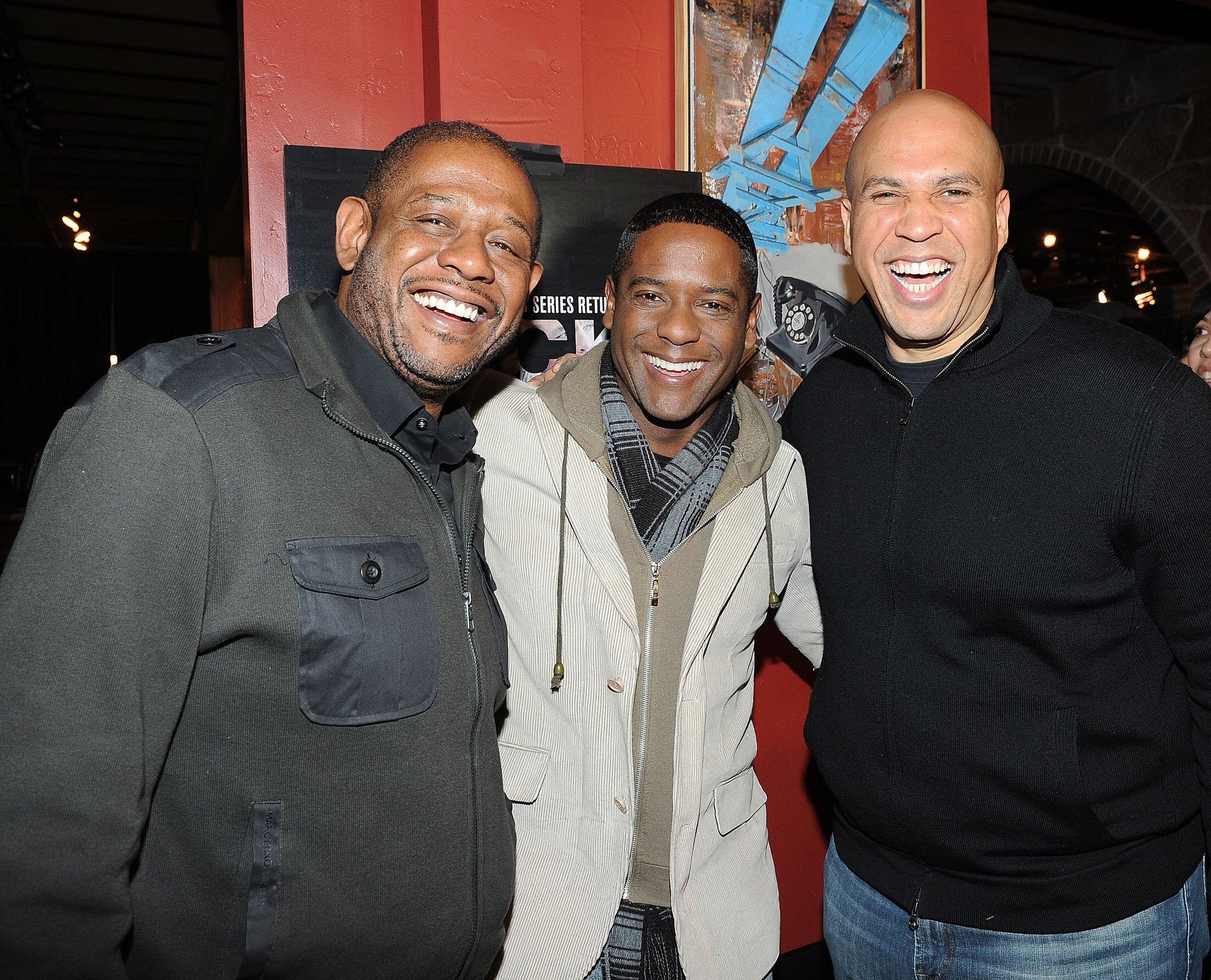 Forest Whitaker, Blair Underwood and Cory Booker at event of Brick City (2009)