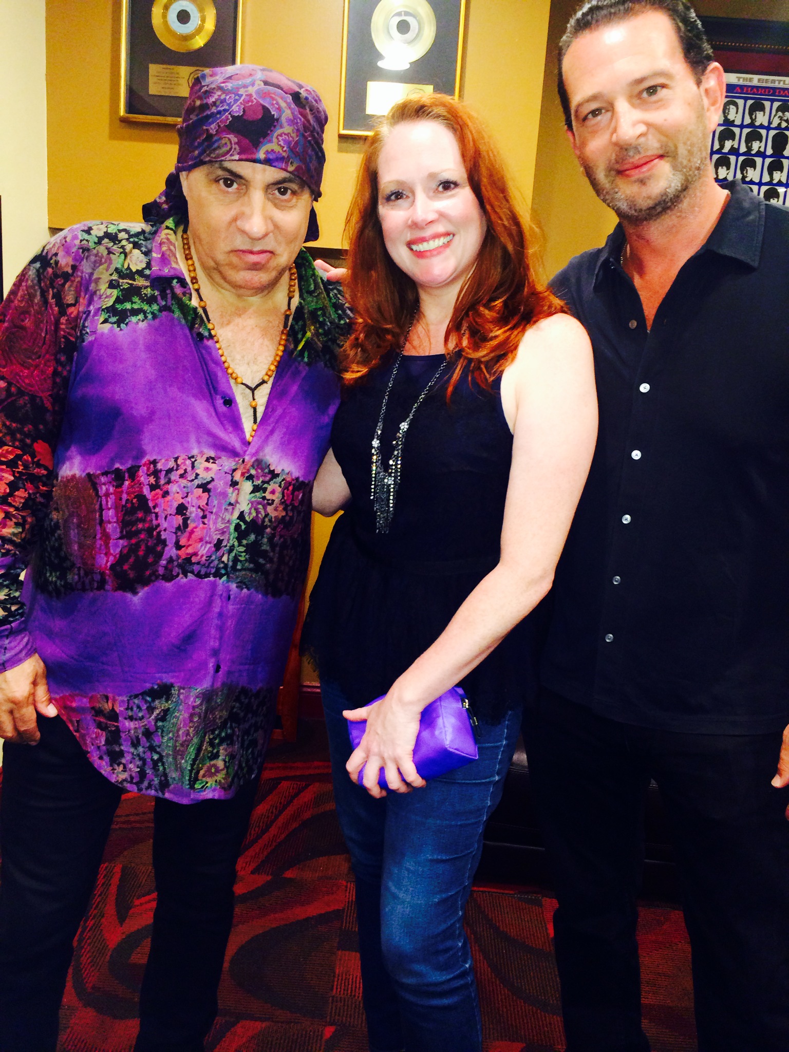 Actress Kerry McGann with musician/actor Steven Van Zandt and actor/screenwriter Christian Keiber