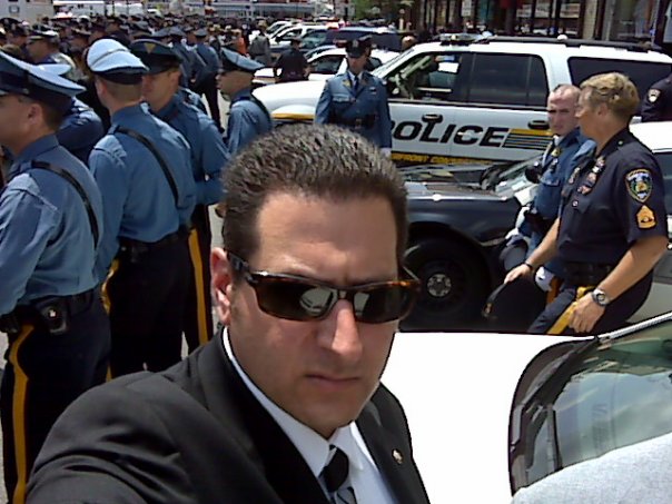 In the ranks at the funeral for P.O. Marc Anthony DiNardo, Jersey City Police (a fraternity brother of Mannes)