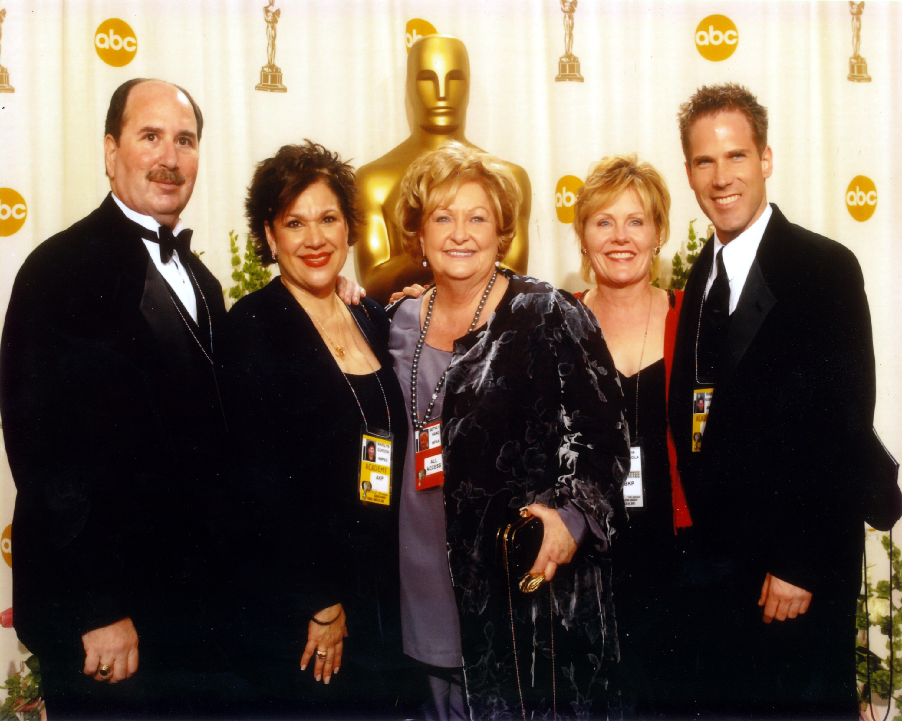 Backstage at The Academy Awards (David Gordon, Marily Gordon, Bethlyn Hand, Linda Mangola, Robert Kusserow)