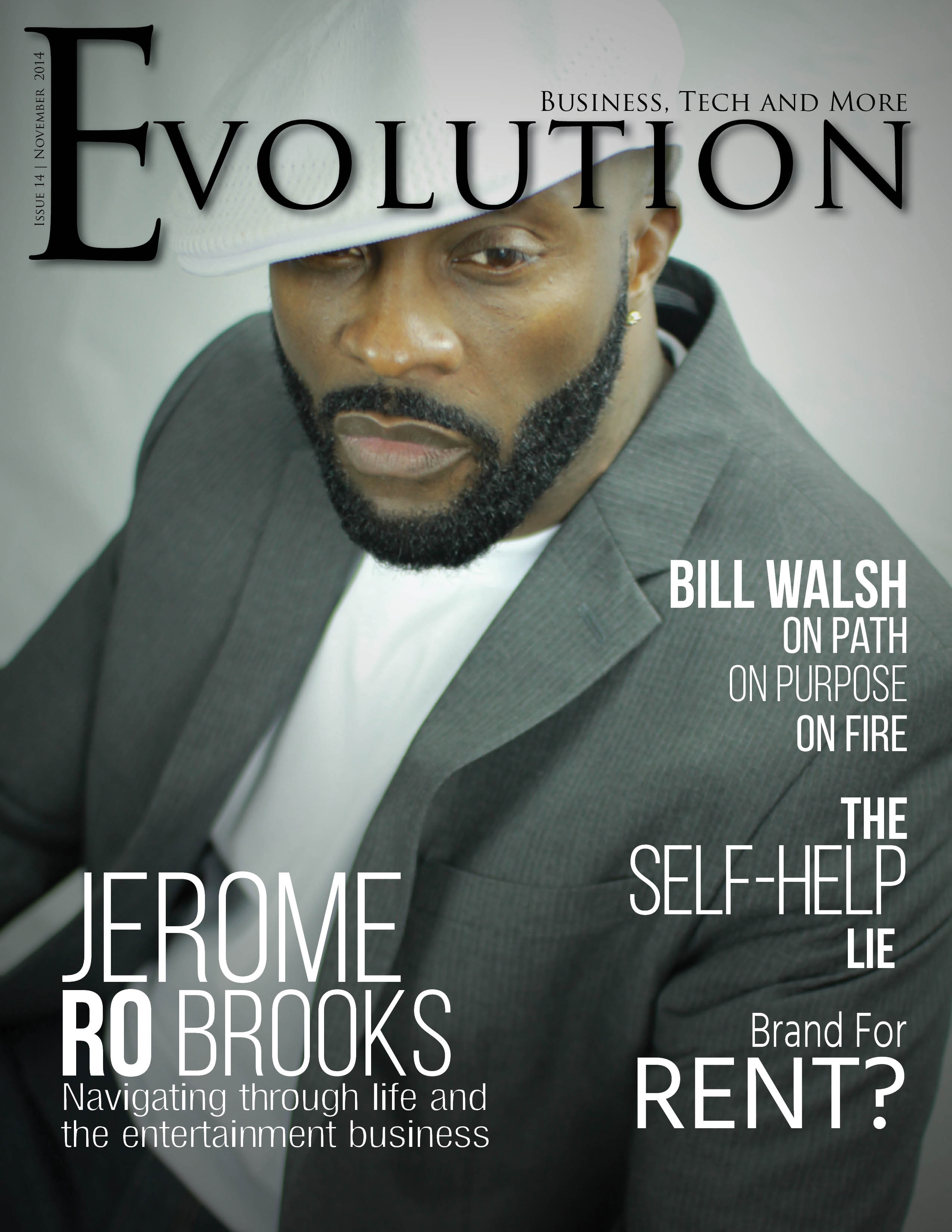 Ro Brooks on the cover of Evolution Magazine Nov.2014 Issue.