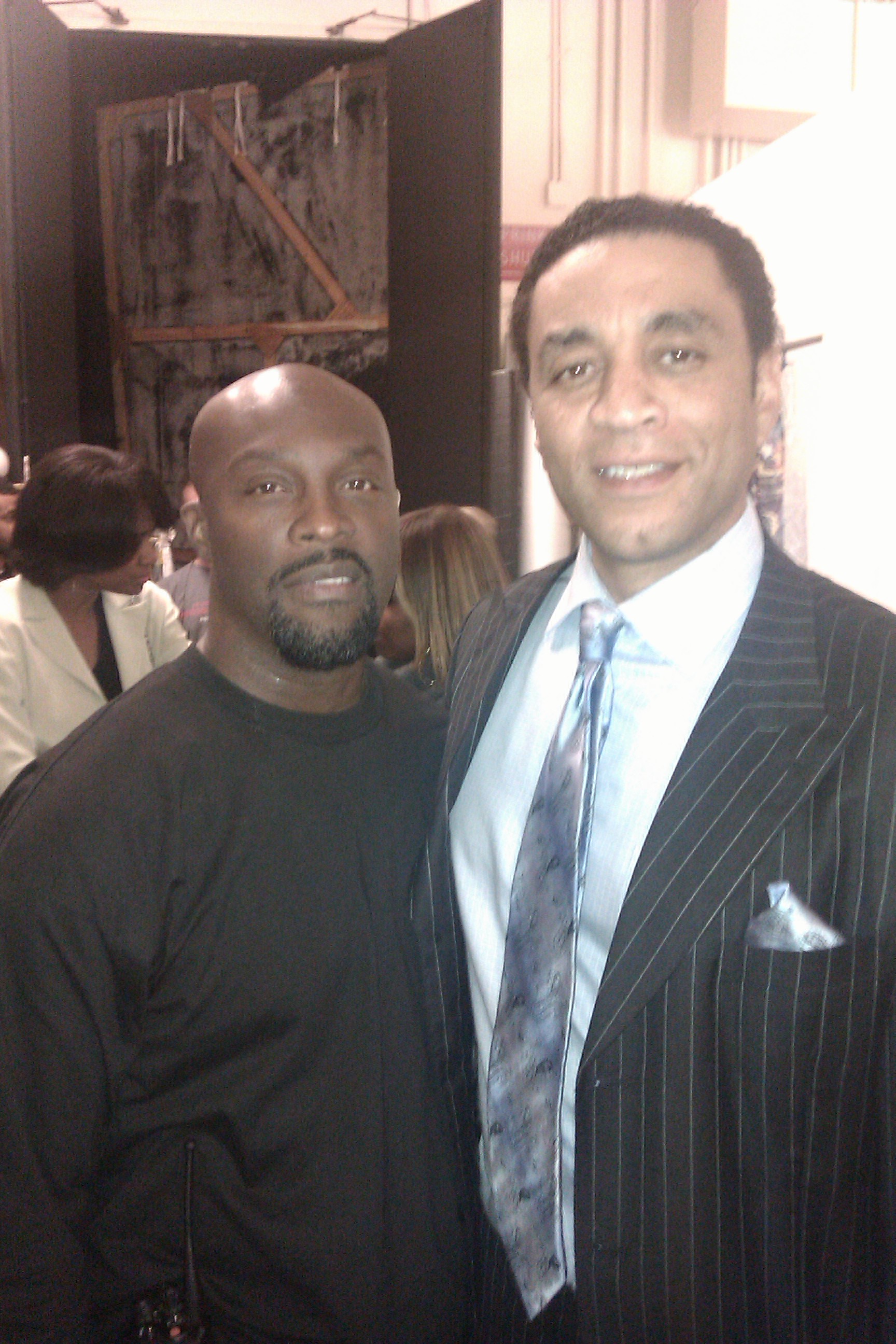 Ro Brooks and Harry Lennix on set of 