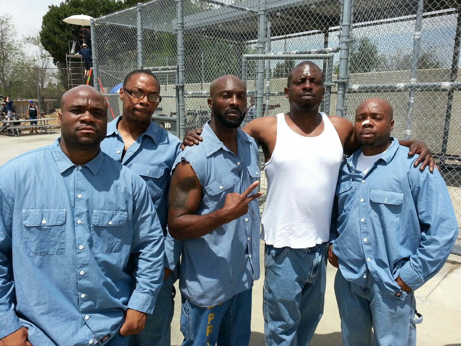 Ro Brooks (Kettle) and his boys on set of FX's hit drama series Sons Of Anarchy.