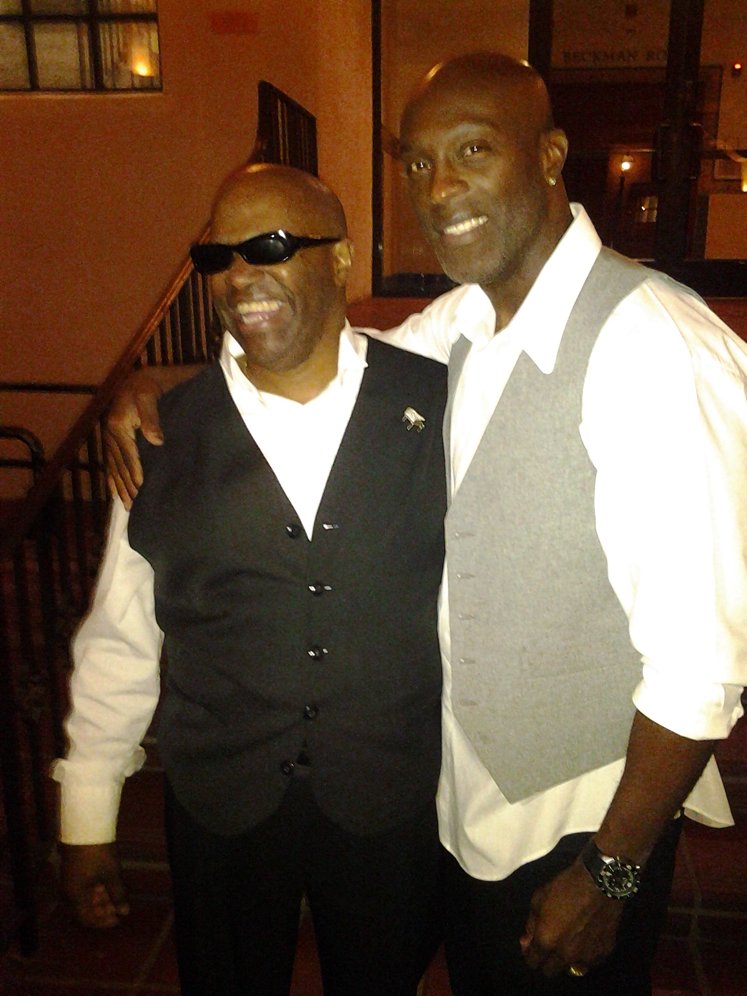 Ro Brooks and Ellis Hall (Ray Charles' protege') after his concert at Cal Tech/Beckman Hall