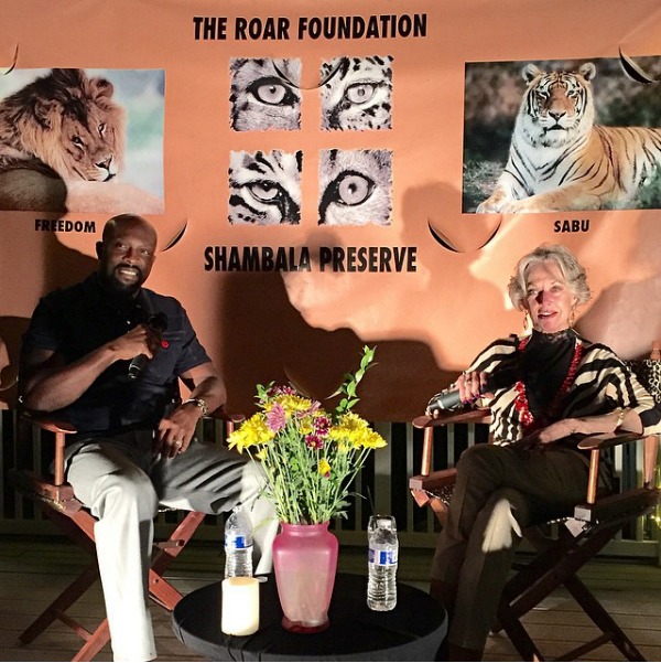 Ro Brooks and legendary actress Tippy Hedren (Alfred Hitchcocks The Birds) do a Q&A together @ her Shambala Perserve Sunset Safari.