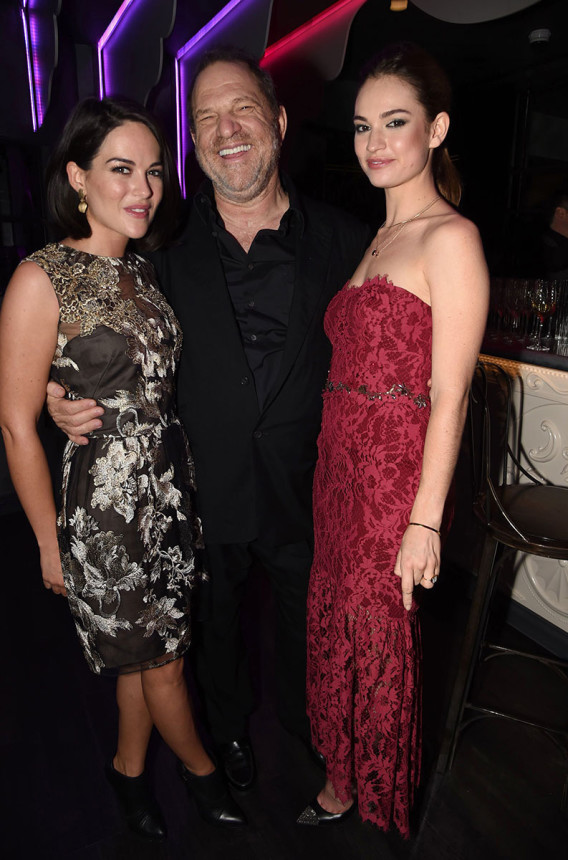 Sarah Greene with Harvey Weinstein and Lily James