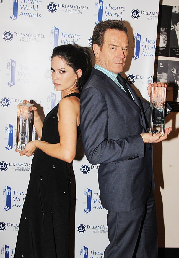 Sarah Greene and Bryan Cranston at the 2014 World Theatre Awards