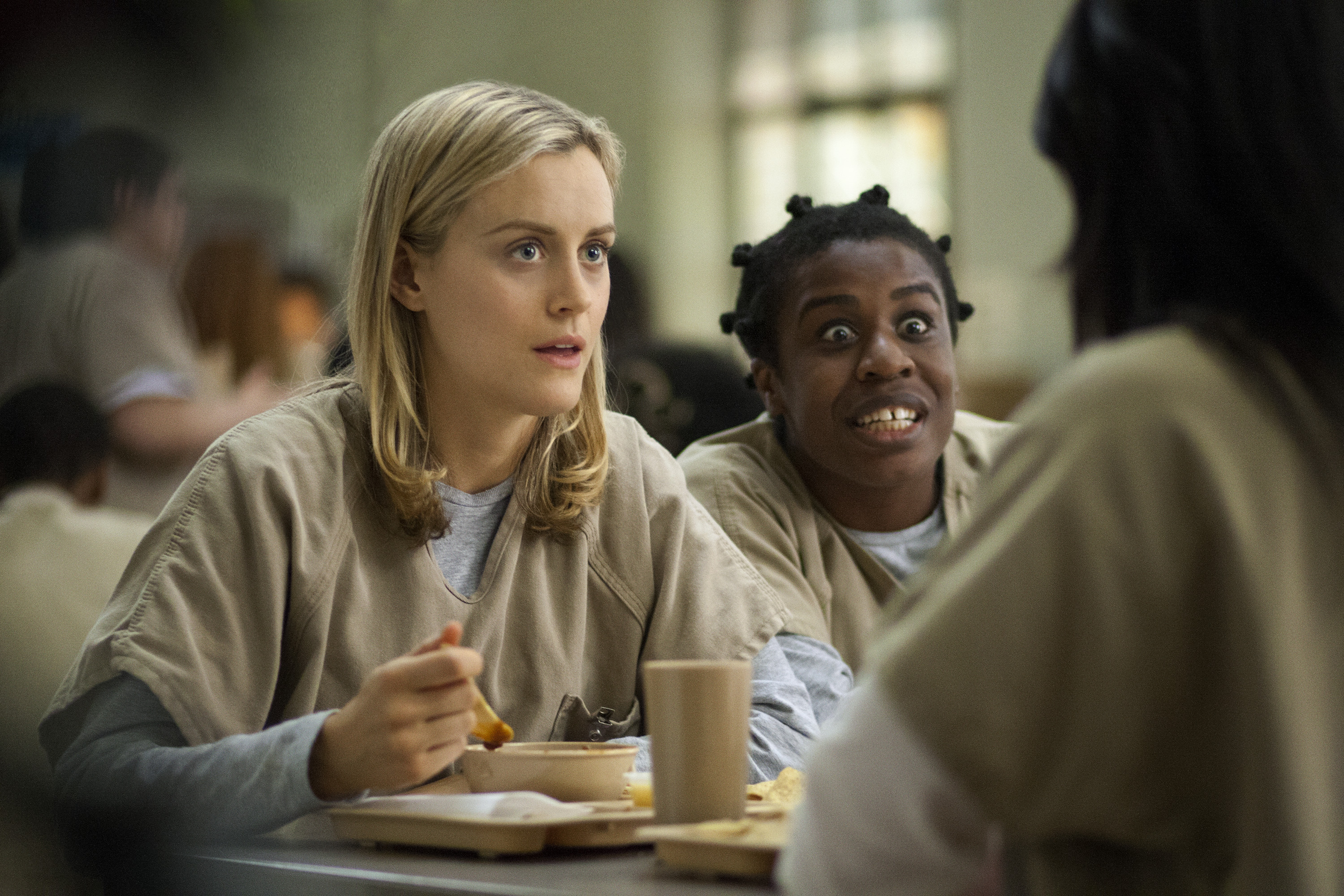 Still of Michelle Hurst, Laura Prepon, Vicky Jeudy, Uzo Aduba, Samira Wiley and Danielle Brooks in Orange Is the New Black (2013)