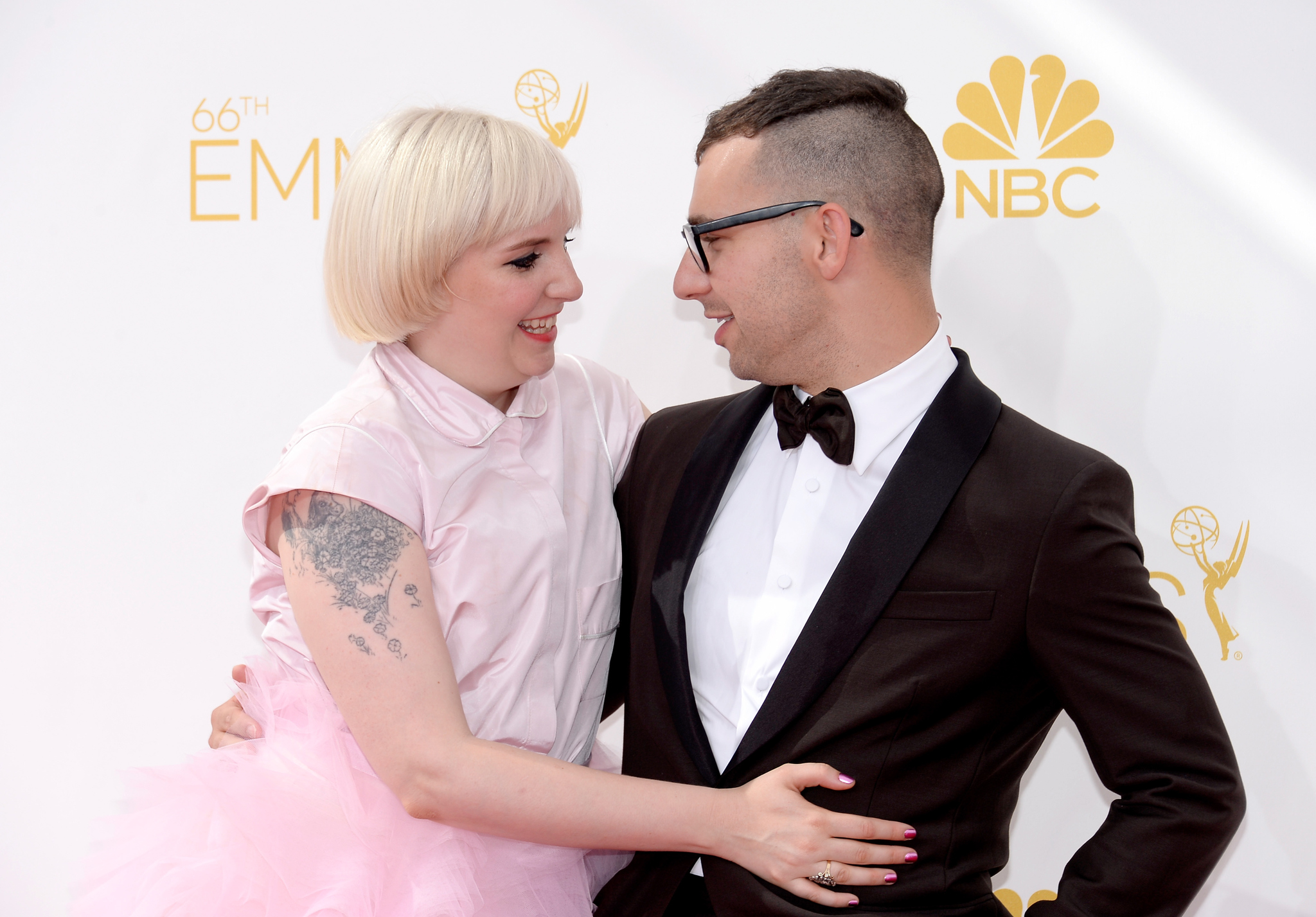 Lena Dunham and Jack Antonoff at event of The 66th Primetime Emmy Awards (2014)