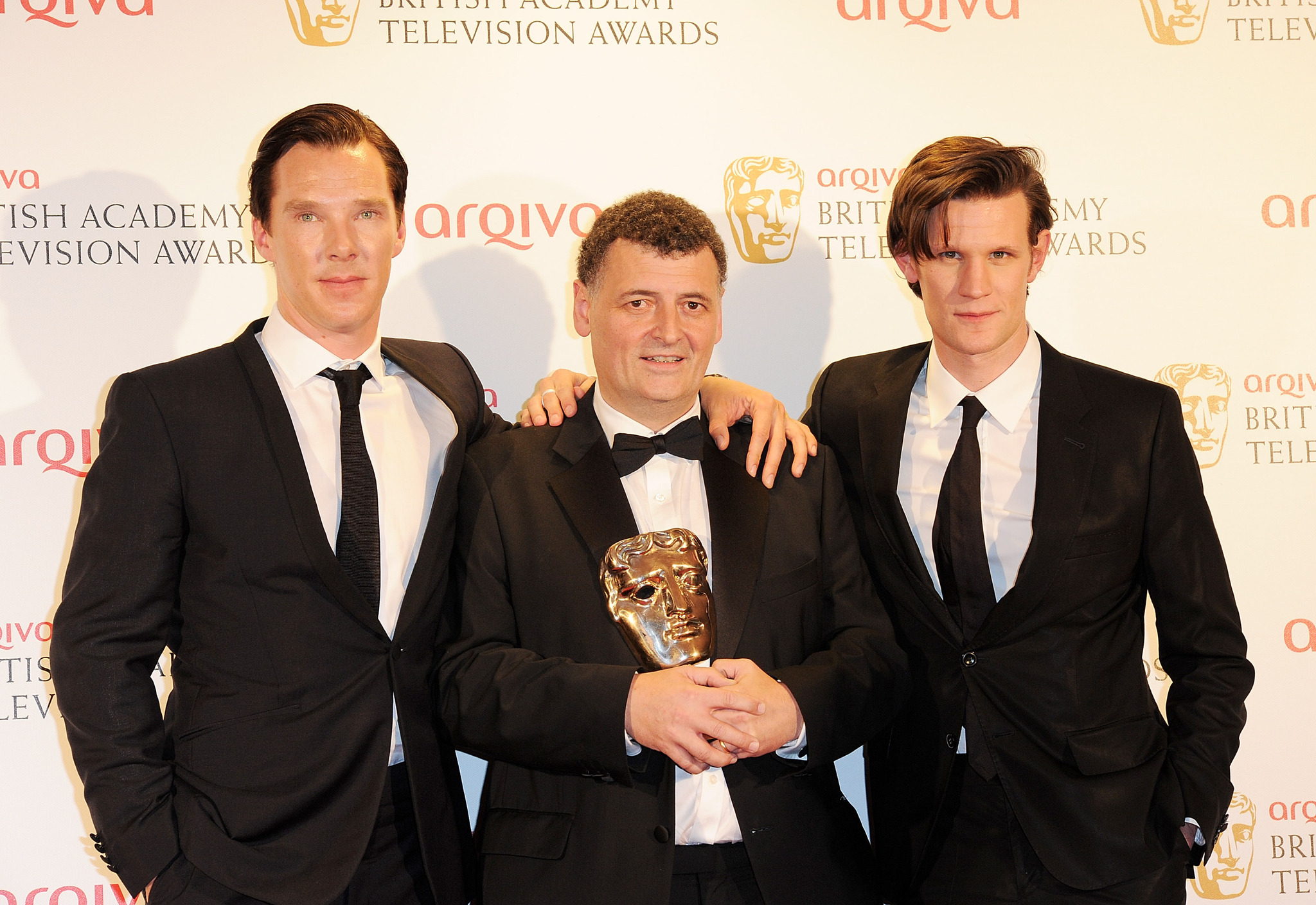 Steven Moffat, Benedict Cumberbatch and Matt Smith