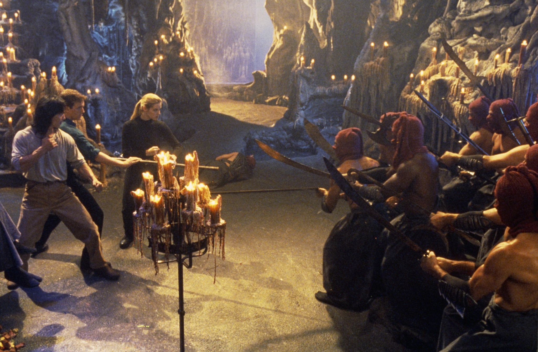 Still of Linden Ashby, Robin Shou and Bridgette Wilson-Sampras in Mortal Kombat (1995)
