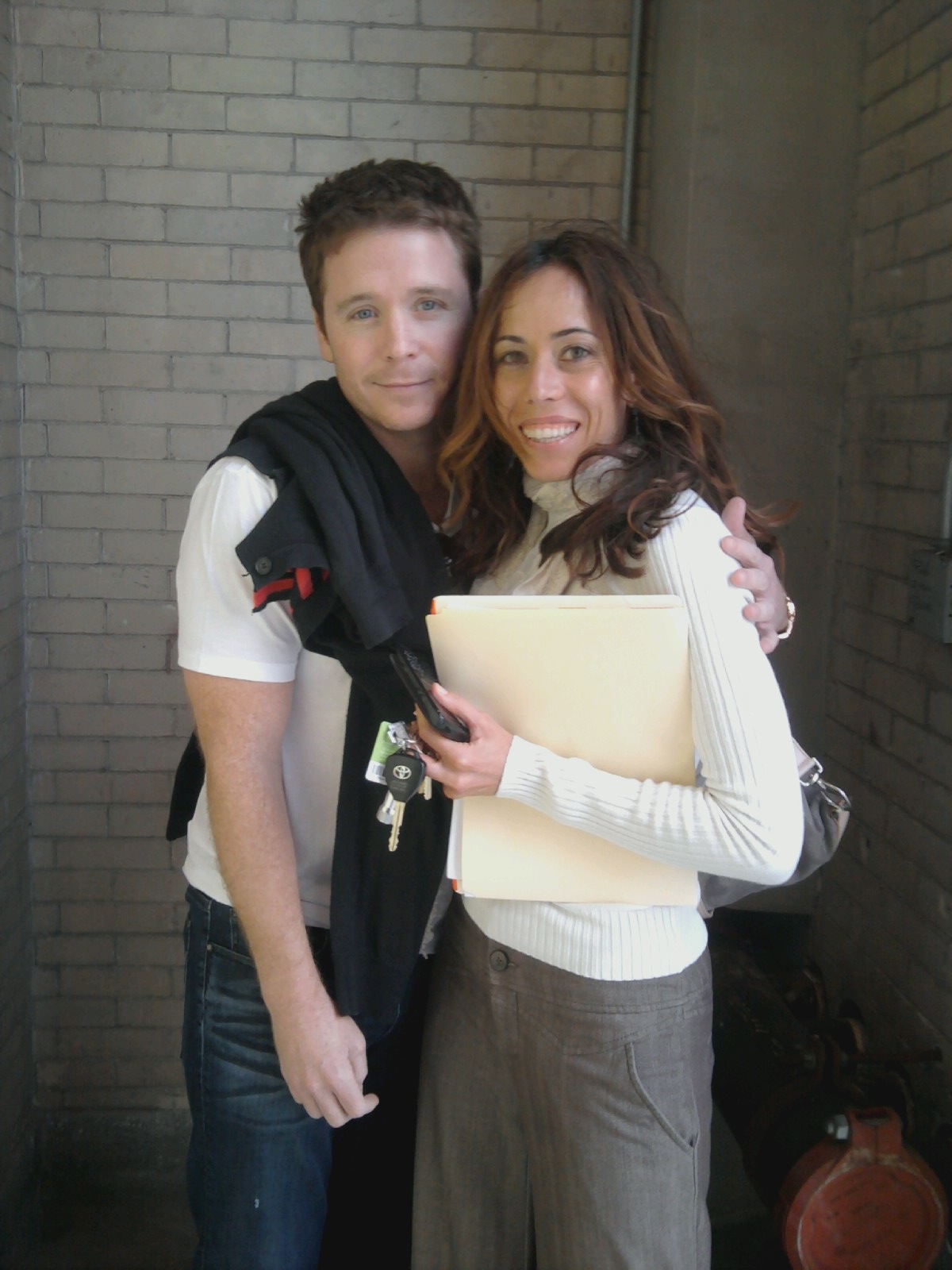 Sally Spaide & Kevin Connolly on set