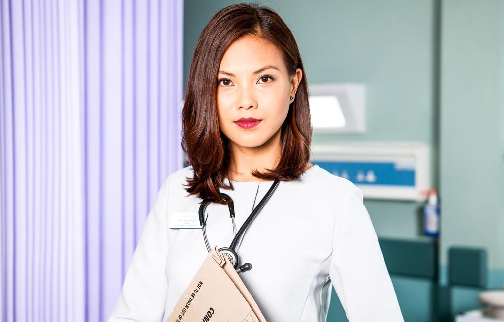 Crystal Yu as Dr. Lily Chao in BBC One's Casualty