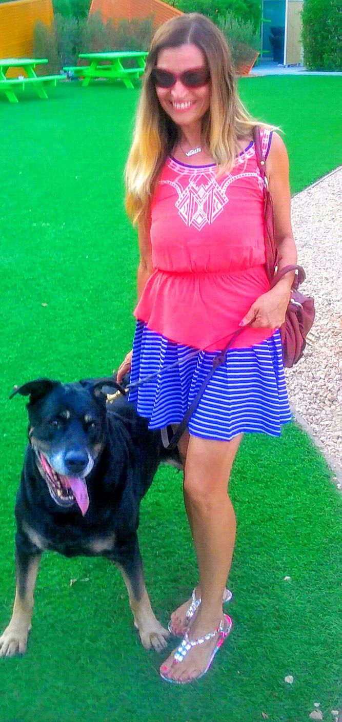 Lisa and Max, her dog she rescued as a puppy who passed shortly before his 13th birthday. He went on many adventures with her, a well traveled dog and a beautiful,strong, intelligent soul.