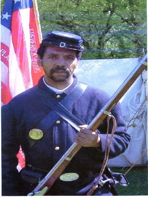 Algernon Ward Jr. reenacting a soldier of the 6th Regiment-United States Colored Troops.