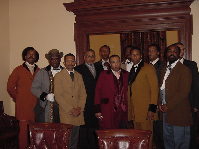 Cast photo of reenactors portraying US Congress of the 1860's for 