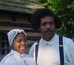 Aja Ward with her Dad Algernon on the set of 