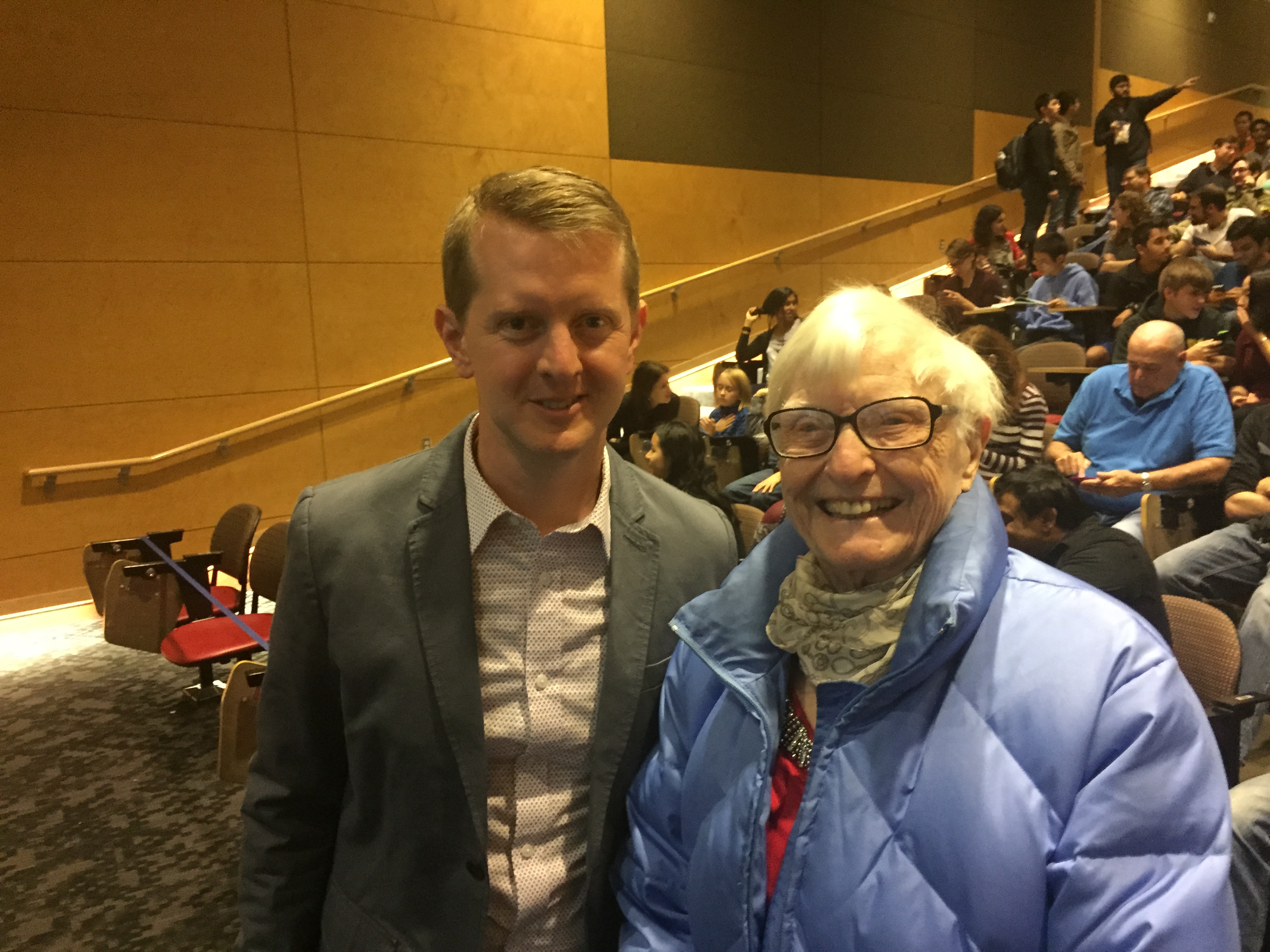 Star of Game Show Dynamos, Claire Boiko with Jeopardy Champion Ken Jennings.