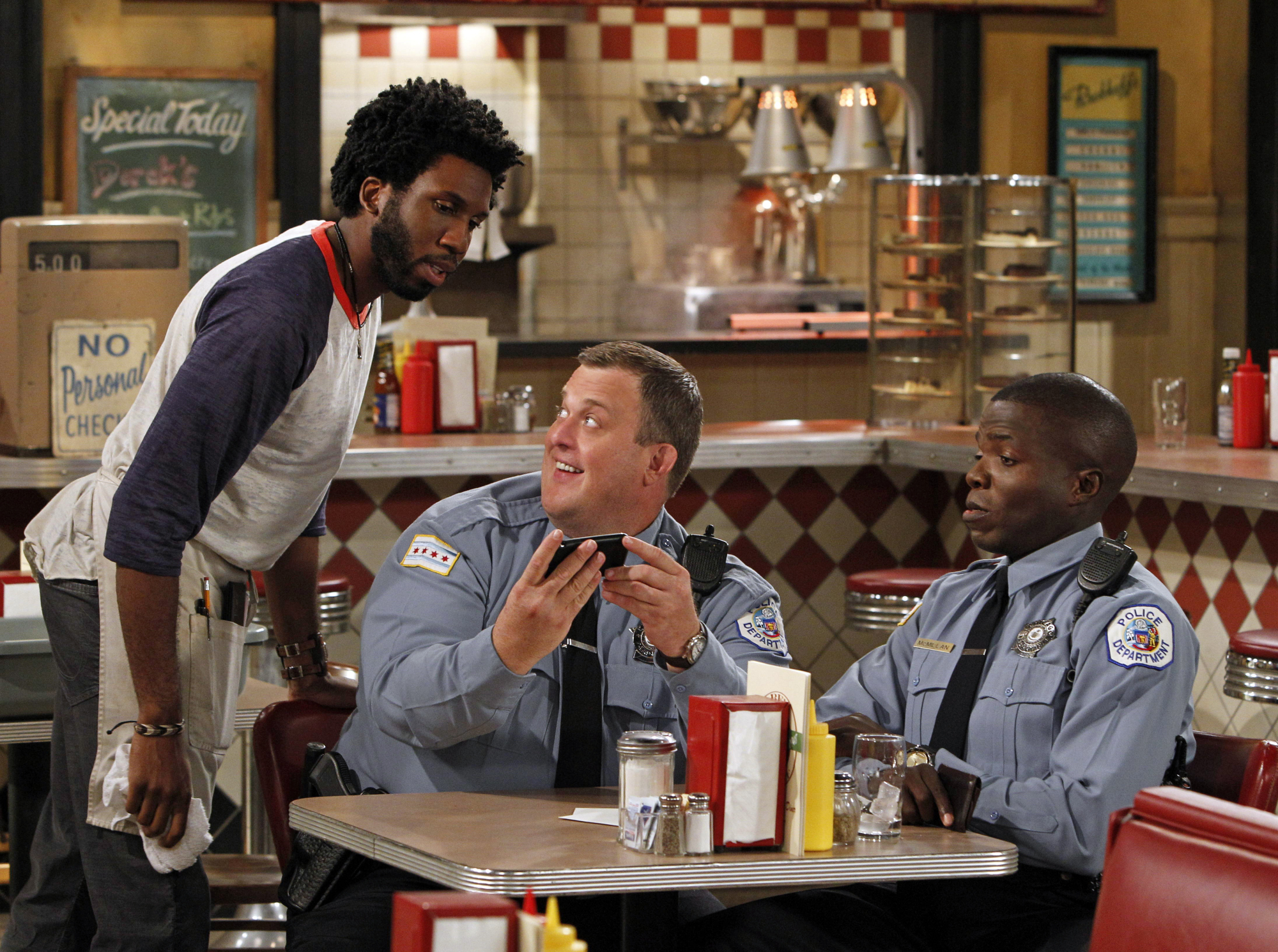 Still of Mike Billy, Nyambi Nyambi and Robert Voets in Mike & Molly (2010)