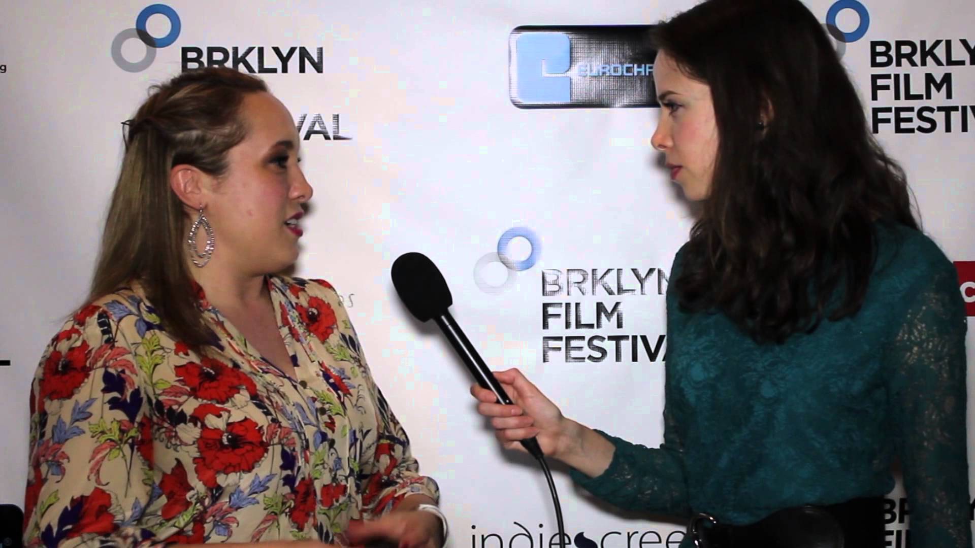 interviewing filmmaker Nicole Gomez Fisher at Brooklyn Film Festival