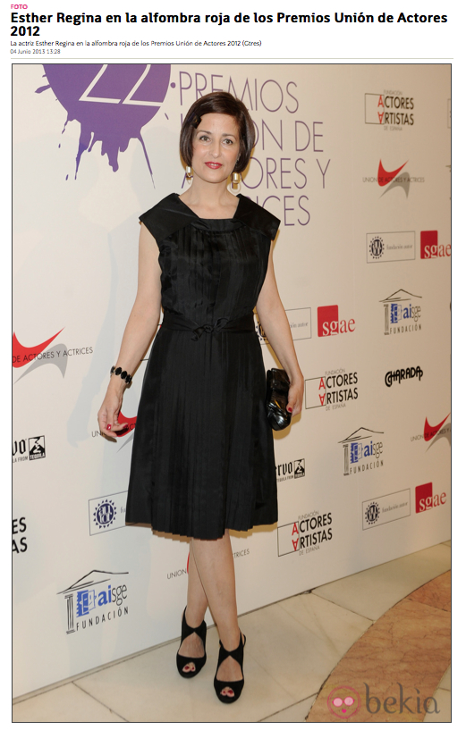 Esther Regina, actress, at Spanish Actors Union Awards Ceremony