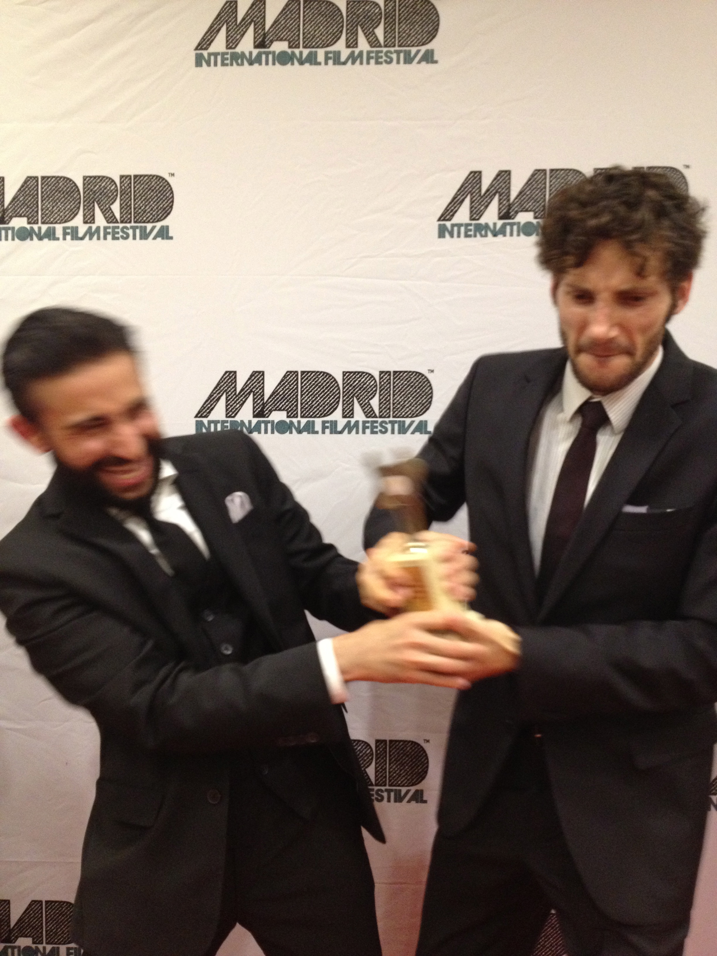 Bryan Becker and Brandon Miradi at the Madrid International Film Festival. Best New Director - 