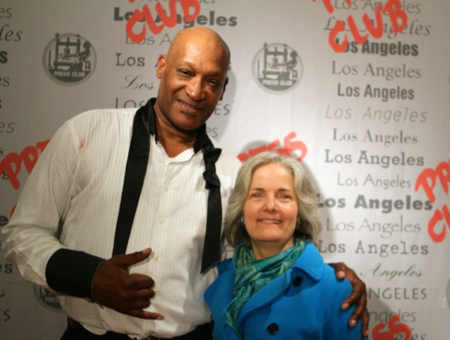 Alana Crow with Tony Todd at the Los Angeles Press Club's Steve Allen Theatre after his brilliant performance in Ghost in the House, a one-man show in progress.