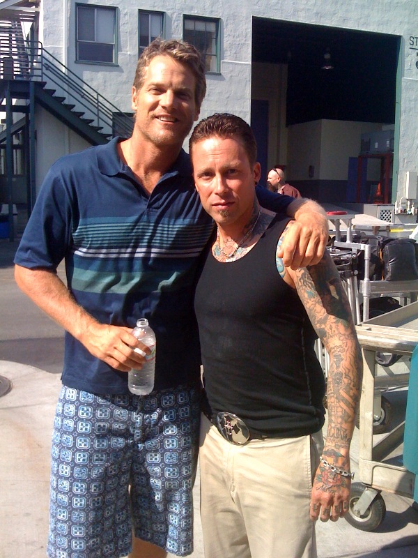 Brain Van Holt and David Dossett on the set of Cougar Town.