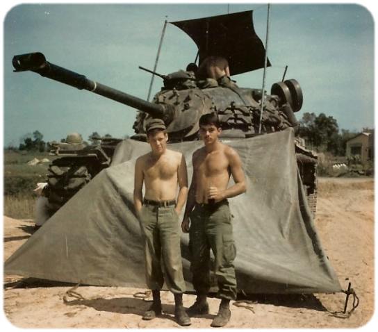 PFC Ronnie Giles & SP4 Ken Witt of 'A' Troop, 3/4 Cavalry, in South Vietnam-1967.