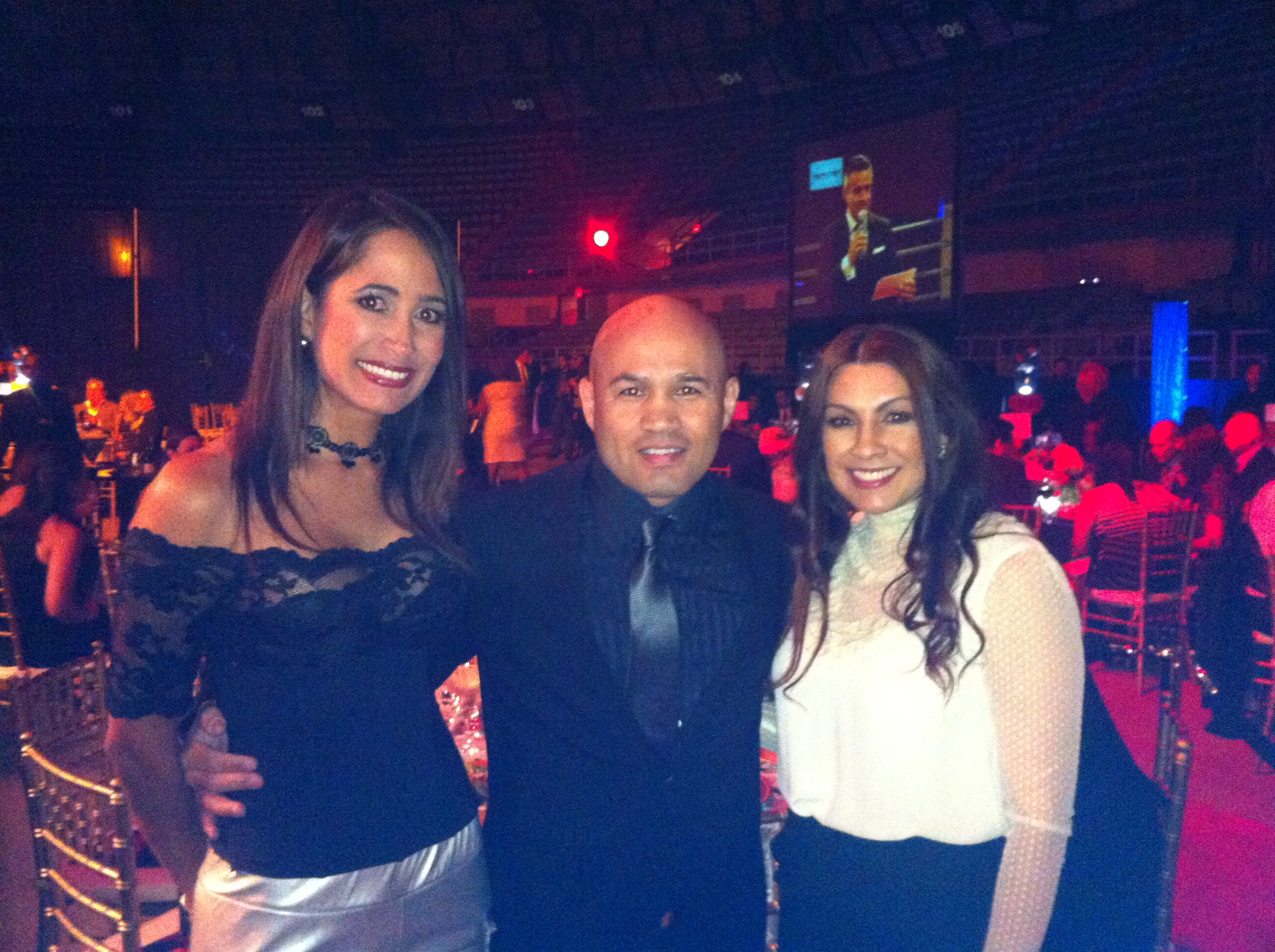 With Boxing Champion, Jesse James Leija and his wife as I Emceed the charity event, 
