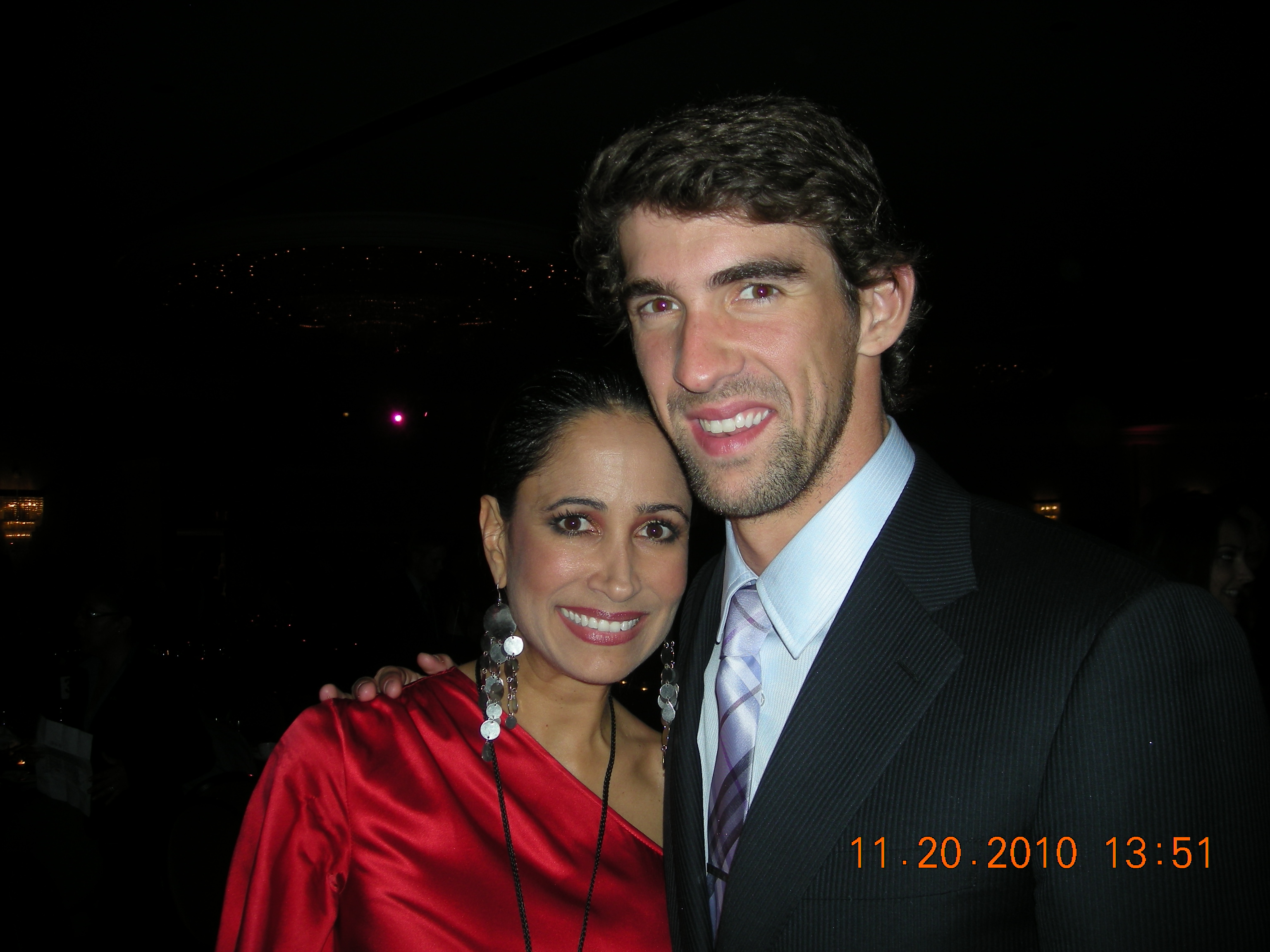 with Michael Phelps at the Miss California USA 2010 Pageant.