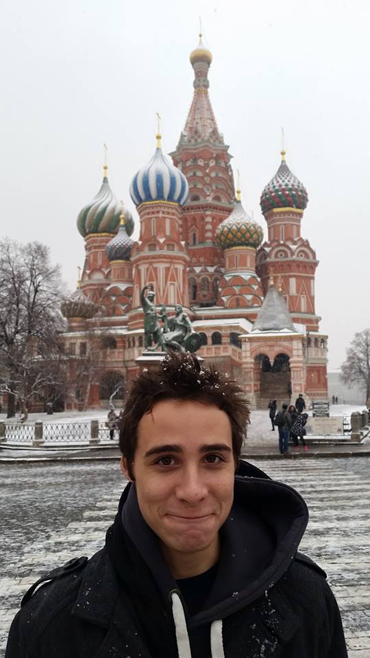Red Square in Moscow, Russia. Winter, 2014. Studying at the prestigious Moscow Art Theatre.